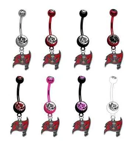 Tampa Bay Football Titanium Anodized Belly Ring - PICK COLOR - Picture 1 of 1
