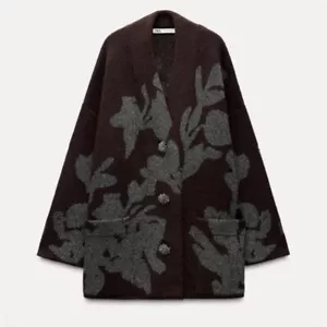 ZARA KNIT COAT WITH METALLIC THREAD - Picture 1 of 9