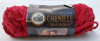 Chenille marca leão grosso e rápido 189 vinho volumoso vermelho escuro - Imagem 1 de 4