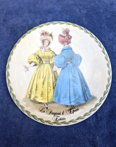 Vintage Ceramica Due Torri viktorianische Damen Le Stagioni 8" Salatteller ITALIEN - Bild 1 von 5