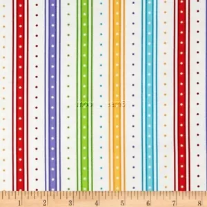 BTY Bundle of Joy - Tessuto in flanella di cotone a righe a pois di Yard Timeless Treasures - Foto 1 di 1