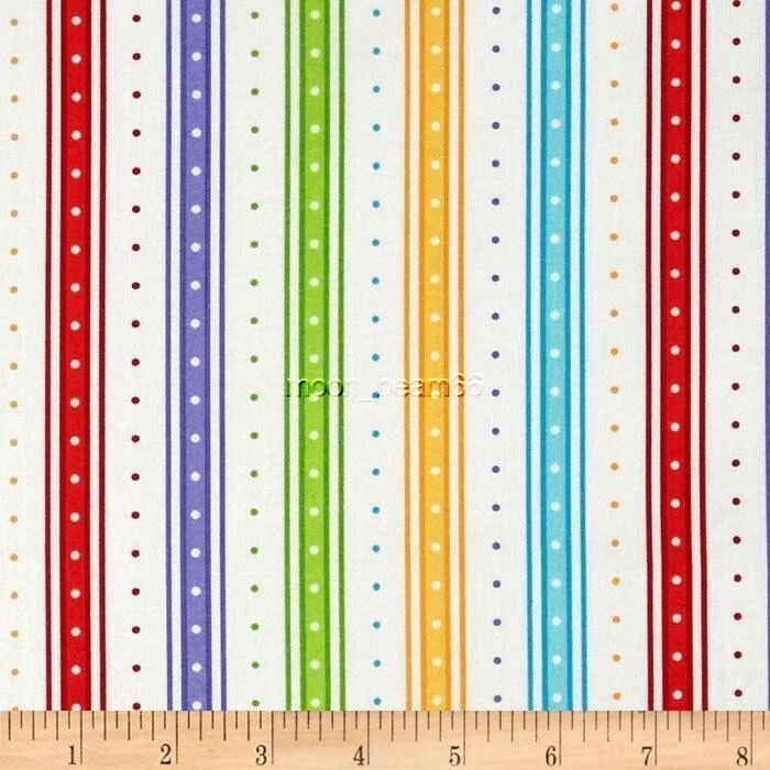 BTY Bundle of Joy - Dots Stripe Cotton Flannel Fabric by Yard Timeless Treasures - Image 1 of 1