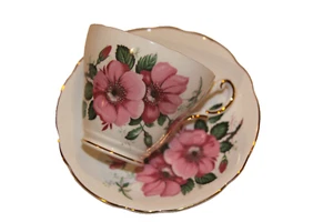 Vintage Regency English Bone China Tea Cup/Saucer - pink flowers,made in England - Picture 1 of 10