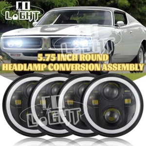4PCS For 1967-74 Dodge Charger 5 3/4" 5.75"inch LED Headlights High-Low DRL Lamp - Picture 1 of 20