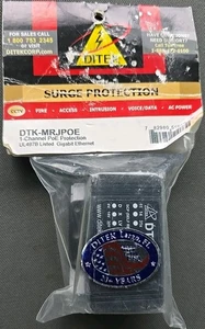 Ditek DTK-MRJPOE PoE Surge Protector-IP Cam/Network Devices SEALED FREE SHIPPING - Picture 1 of 2