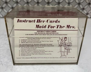 Vintage Instruct-Her-Cards Bilingual Housekeeping Index Card Maid For The Mrs. - Picture 1 of 18