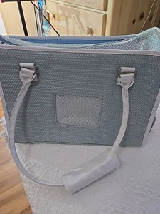 NEW YORK DOG CARRIER Vinyl Tote Or Shoulder Bag/ Purse Looking Blue 16X11X8 NEW - Picture 1 of 18