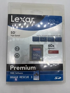 Lexar 512MB SD Card High-Speed Premium 60x for Digital Photography & Video - Picture 1 of 5