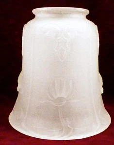 Art Deco Lamp Shade Frosted Glass Water Lily Scrolls Table Stand Ceiling #161 - Picture 1 of 9