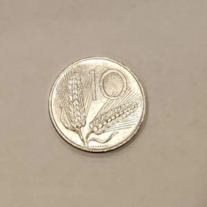 1955 Italy 10 Lire Coin | Repubblica Italiana | Aluminum Vintage World Coin - Picture 1 of 2