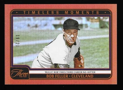 Bob Feller 2025 Panini Three And Two Orange Holo Timeless Moments #19/20 HOF SP Foto 1 de 2