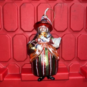 Weihnachten mundgeblasen Glas Ornament Mutter Gans Frau Claus mit Gans gebraucht - Bild 1 von 6