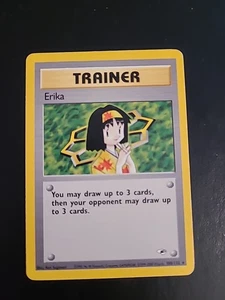 Erika 100/132 Gym Heroes Non Holo Rare Trainer WotC Vintage Pokemon LP - Picture 1 of 2