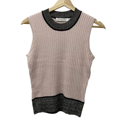 Auth DIOR/ChristianDior - 5C24532AM519 Light Pink Black Women's Sweater - Imagem 1 de 4