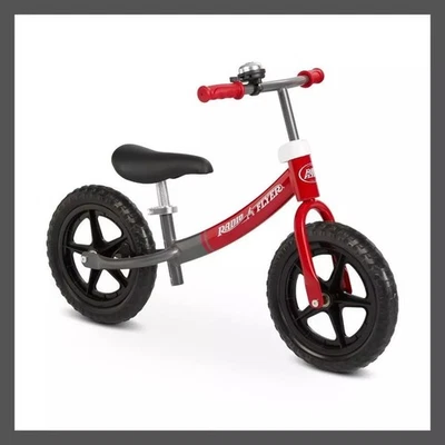 RADIO FLYER 12" NIÑOS NIÑOS NIÑAS BICICLETA DE EQUILIBRIO PRINCIPIANTE GLIDE GO PRO - NEGRO/ROJO Foto 1 de 4