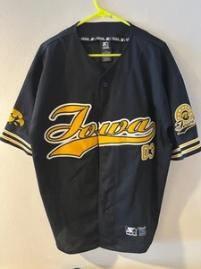 Vintage Iowa Hawkeyes Starter Trikot Herren XL NCAA Baseball University schwarz Y2K - Bild 1 von 8