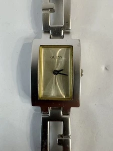 Guess Womens Watch G65754L Silver Tone Band & Case Gold Dial New Battery - Picture 1 of 4