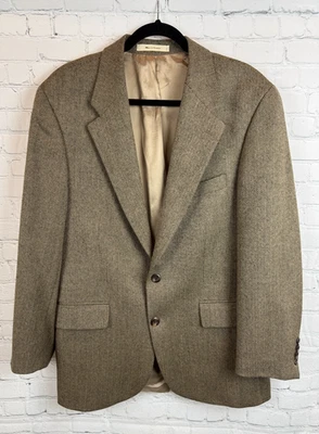 CHAPS by PALPH LAUREN natural brown herringbone wool mens jacket blazer 44S - Image 1 of 4