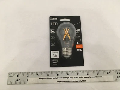 NUEVO Feit Bombilla LED Eléctrica 40W A15 Regulable E26 Blanco Suave 2700K 450 Lúmenes (ob) Foto 1 de 4