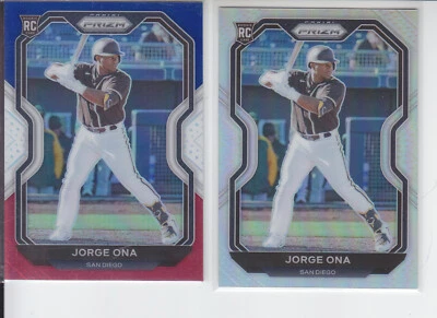 2 - 2021 Prizm JORGE ONA RC Red White Blue + Silver Padres #209 - Image 1 of 2