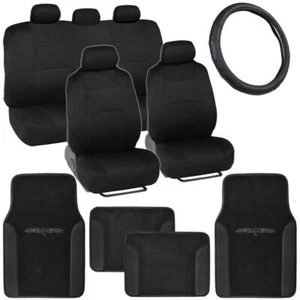 Juego completo de fundas de asiento de coche + alfombrilla de cuero PU + cubierta del volante - Imagen 1 de 54