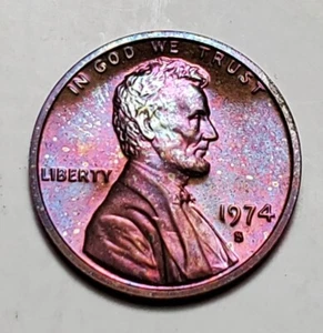 TONED 1974 S LINCOLN MEMORIAL PENNY PROOF UNC #C5686 - Picture 1 of 2