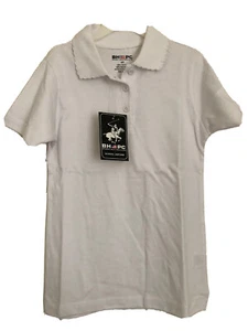 Girls Beverly Hills Polo Club School Uniform Shirt White Size Short Sleevles New - Picture 1 of 9