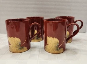 Juego de 4 tazas de porcelana fina Fitz & Floyd "Golden Leaf" - Imagen 1 de 6