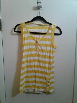 Prev. Top sin mangas a rayas amarillas/blancas Splendid de propiedad. Mujer mediana Foto 1 de 2