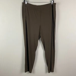 Susan Graver Regular Liquid Knit Straight-Leg Pants Size 1X Brown Pull On - Picture 1 of 11