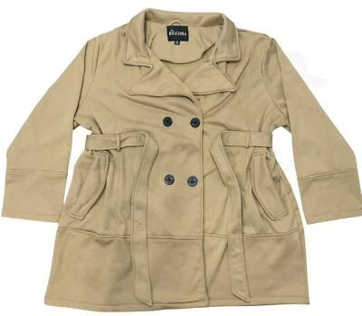 Chaqueta Big Chill Doble Pecho Para Mujer 3XL Bolsillos Medianos Abrigo Guisante Botón con Correa Foto 1 de 4