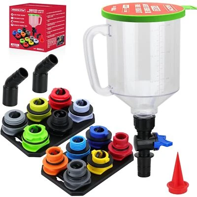 17-Piece Engine Oil Funnel Set 1.36 qt with 12 Adapters Magnetic Storage Trays - Image 1 of 4
