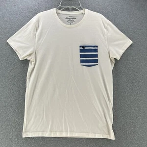 Abercrombie & Fitch Mens T-Shirt Small S White Camisa Geometric Pocket  - Picture 1 of 9