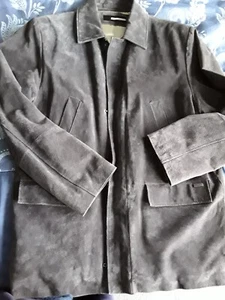 Mens genuine suede Pierre Cardin leather jacket - Picture 1 of 3