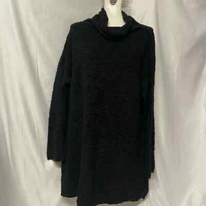 Eileen Fisher Sweater Black Funnel Neck Tunic Size M New WTag NWT Organic Cotton - Picture 1 of 9