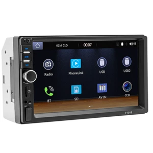Touch Screen Car MP5 Player 2 Din Radio Stereo AUX For Carplay W/7 Color Lights - Picture 1 of 20