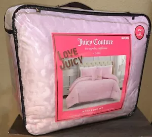 Juicy Couture Pink Leopard Goffrato Peluche Set 4pz QUEEN Trapuntino Morbido e Accogliente - Foto 1 di 9