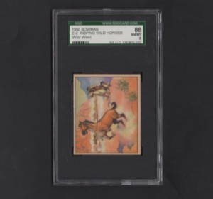 1949 Bowman Wild West E2 Roping Wild Horses SGC 8