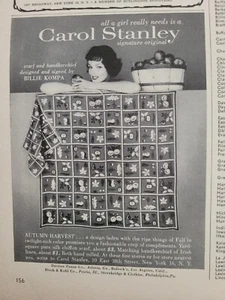 1957 Damen Carol Stanley Autumn Harvest Schal Billie Kompa Design Vintage Werbung - Bild 1 von 1