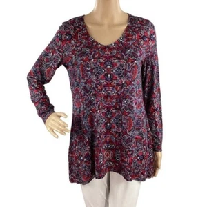 J.Jill XS Petite Tunic Top Paisley Print Long Sleeve Rayon Tencel Blend - Picture 1 of 7
