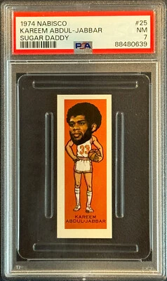 1974 Nabisco Sugar Daddy Kareem Abdul-Jabbar #25 PSA 7 NM HoF 💥RARE💥 Pop 28 - Image 1 of 3