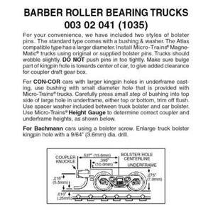 Micro Trains N Scale Barber Roller Bearing Trucks with Short Extension Magne-Mat - Picture 1 of 1