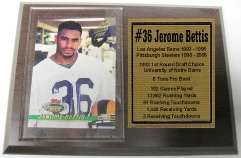 Los Angeles Rams Jerome Bettis Topps Football Card Plaque Cover