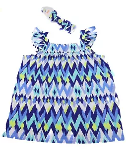 NEW Gymboree Girls Island Getaway Blue Geometric Tank Top /Hair Band Bow Size 10 - Picture 1 of 7