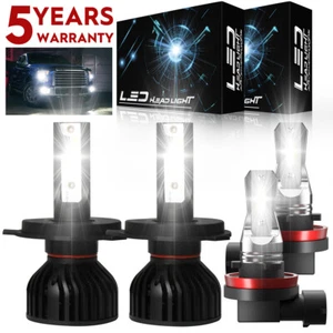 For Toyota Tundra 2014-2020 Combo LED Headlights + Fog Light Bulbs White P4C - Picture 1 of 17