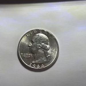 1964 SILVER Quarter Off Center Strike Mirror Condition - Picture 1 of 7
