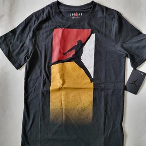 Air JORDAN Big Boys graphic logo t-shirt size S M L XL Gray White Black Red - Picture 1 of 24