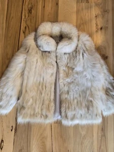 Vintage Saga Fox Genuine Blue Fox Fur Coat Finland Womens Large - Picture 1 of 8