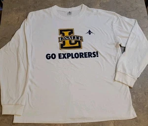 Lasalle University Long Sleeve T-Shirt XL White 'Go Explorers - Foto 1 di 9