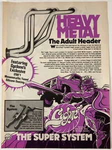 1979 Cyclone Header Performance Exhaust Muffler System Print Ad Heavy Metal - Picture 1 of 2